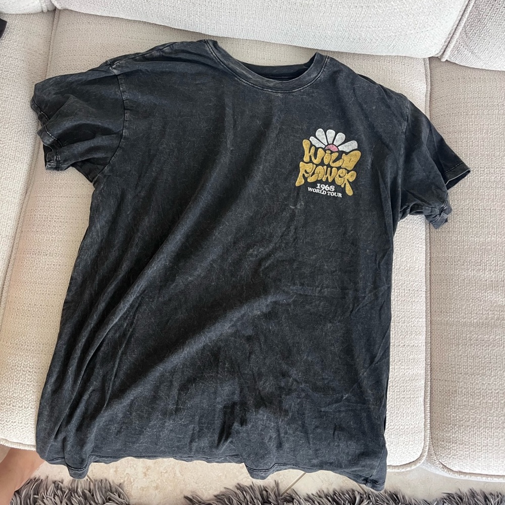 Black Wild Flower Graphic T-Shirt